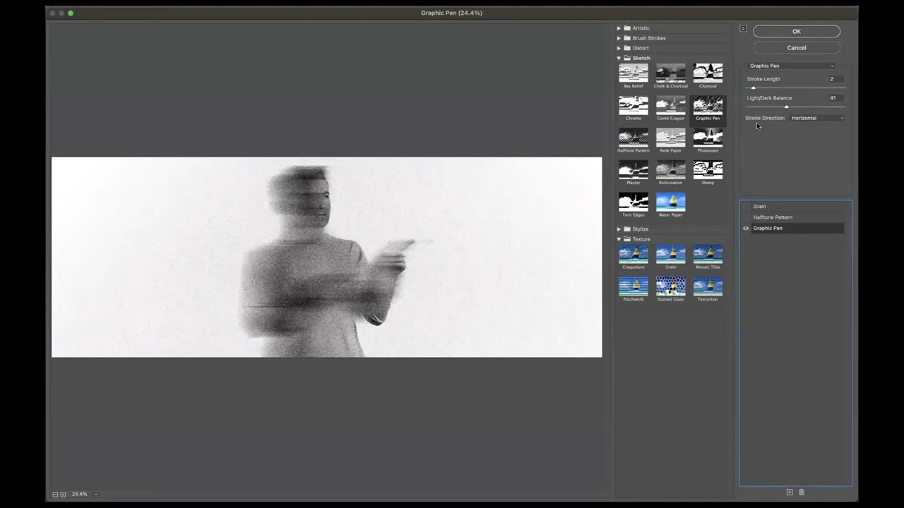 Photocopy Scan Line Effect - Adobe Photoshop