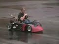 Kart drifting / sliding and spinning out in the rain.