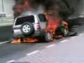 land cruiser on fire