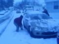 Lance and Nicki snow fight