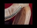 Queen Mary replica harp without decoration. The instrument has just been brought to pitch for the first time. I hollow the sound-box from a single piece of green wood, in this case lime (linden). The harp will require around three months or more for her tonal qualities to come alive! I have used brown sycamore for the neck and poplar for the pillar. Thank you Oliver Chamberlain... Thank you for watching!!!