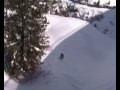 Freeride cliff drop Staumauer Schneebrett mit Ski Snowboard