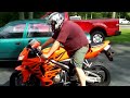 my friends's father test driving my bike