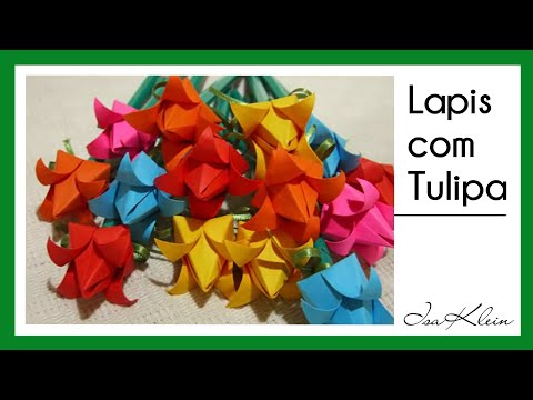 Lápis com tulipas