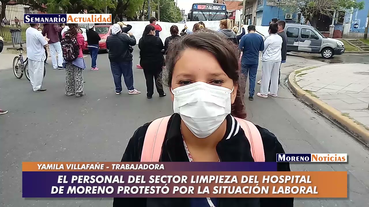 El personal del sector limpieza del hospital de Moreno protestó por la ...