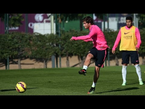 Training session (19/11/14): Sergi Roberto gets medical all clear