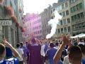 kibice Lecha w St. Gallen - przemarsz przez miasto