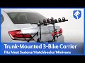 video thumbnail: Trunk Mounted Bike Carrier Rack Fit Most Sedans, Hatchbacks, Minivans and SUVs | 2-Bikes TG-RK2B202B--3yGGNaOoJg