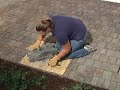 Techniques for splitting concrete blocks for landscape patio