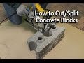 Techniques for splitting concrete blocks for landscape patio