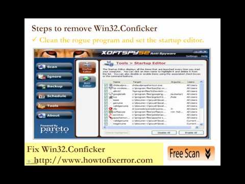 how to get rid of worm win32 conficker b