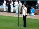 Sara Lauver sings anthem at Orioles/Red Sox game