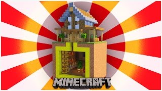 MINECRAFT: HOW TO BUILD A SURVIVAL HOUSE WITH A SECRET UNDERGROUND BASE!!! Easy House Tutorial