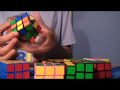 10 rubiks cubes in a row  3:52 