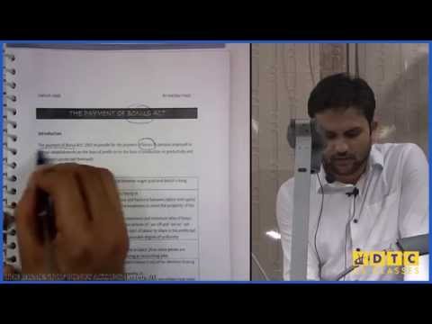 The Payment of Bonus Act 1965 Demo Leacture By Dheeraj Tyagi Sir