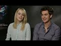 spider-man's andrew garfield and emma stone talk about their impending super-fame, with emma making jokey jibes at her co-star and boyfriend. report by sophi...