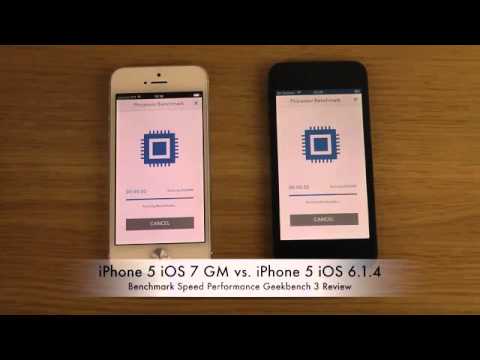iPhone 5 iOS 7 GM vs. iPhone 5 iOS 6.1.4 - Benchmark Speed Performance Geekbench 3 Review