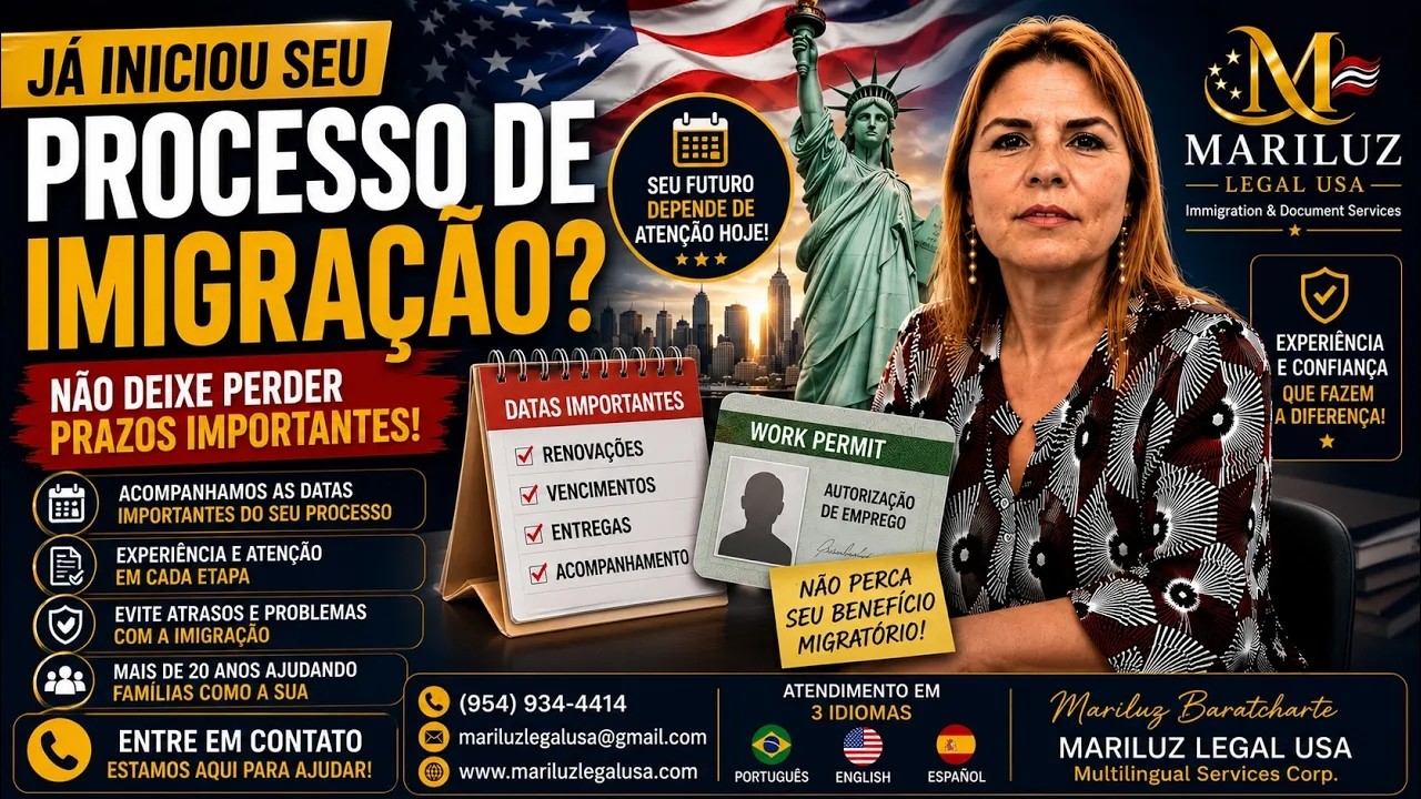 Já iniciou seu processo de imigração Não deixe perder prazos importantes!