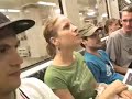 the grimetime crew, with dj absurd and dj maxximus on the u-bahn metro in berlin - july 2006