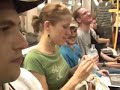 the grimetime crew, with dj absurd and dj maxximus on the u-bahn metro in berlin - july 2006