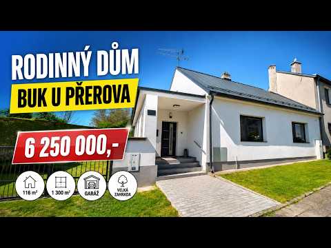 Video Rodinný dům se zahradou 1 300 m² v obci Buk u Přerova