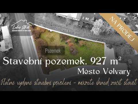 Video Stavební pozemek 927 m² ve Velvarech se stavebním povolením