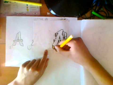 how to draw graffiti letters of the alphabet h
