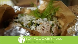 Lausitzer Karpfenpaket für Backofen und im Rhabarberblatt zum Grillen