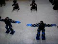 GENIBO M -- quadruped (4-legged) walking intelligent robot designed for educational needs. Metal-fighter is a biped (2-legged) humanoid programmable walking robot designed for educational needs. It contains MR-C3024 FX controller and 17 MRS-D2009SP servo motors. You will learn basic programming concepts by programming Metal-fighter and enabling him to perform more and more sophisticated actions. Metal-fighter can be controlled with a remote control or joystick. You can also control him nearby via Bluetooth. The robots are supported by MSRDS (Microsoft Robotics Developer Studio) platform that enables anyone to create robot applications using a visual programming environment, stimulate robots applications in 3D physics-based virtual environments, interact with robots using Windows or Web-based interfaces, write programs to handle asynchronous input from multiple robotics sensors and output to motors and actuators, build high-level functions using reusable code modules, supports remote control, develop applications using different styles of programming languages.