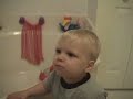 our young warrior tasted victory against dinner, but paid the price in spaghetti sauce.  with his options somewhat limited, augustus must conquer the summit and hope to find a warm bath nearby.