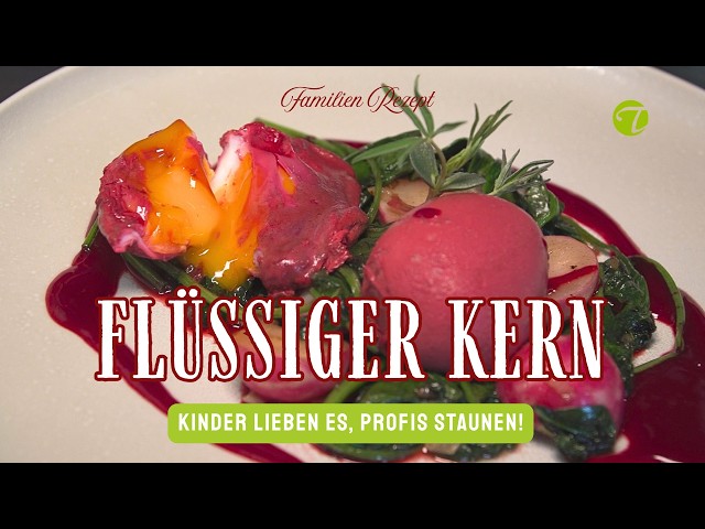 In Rote Bete-Saft pochierte Eier, mit angeschwenkten Radieschen und Spinat In Rote Bete-Saft pochierte Eier, mit angeschwenkten Radieschen und Spinat