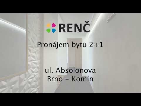 Video Pronájem bytu 2+1 v klidné části Brna – Komíně, na ul. Absolonova