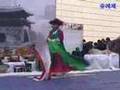 Shaman conducts ritual outside South, 숭례문 추모제례- 황해도굿 산천거리