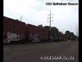 High Quality - CSX B738 passing through Hatfield returning to Lansdale after interchange with ESPN in Telford and working the Bethlehem Branch August 14 2008