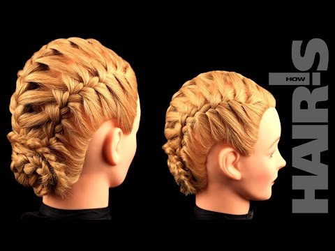 How to do an integrated French braid hairstyle with a braided chignon