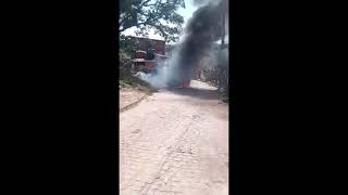 Veículo da Energisa pega fogo em Maruim