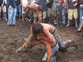 C & J wathcing mudwrestling