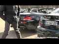 Mercedes C 63 AMG vs Bmw M6 revs battle - Crazy sound !!