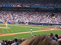 Johnny Damon leaves wall ball sitting after left field body slam