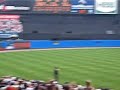 Johnny Damon leaves wall ball sitting after left field body slam