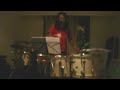 Juan Gasco Studying percussion part of soldier's tale, 