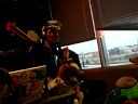 Hillary Scott's assistant Stephanie riding Prickly Pete on radio