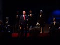 The last few minutes of the Walt Disney World attraction The Hall of Presidents, in which George Washington introduces Barack Obama,