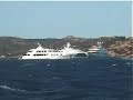 Mega yachts almost hits 2 other mega yachts.