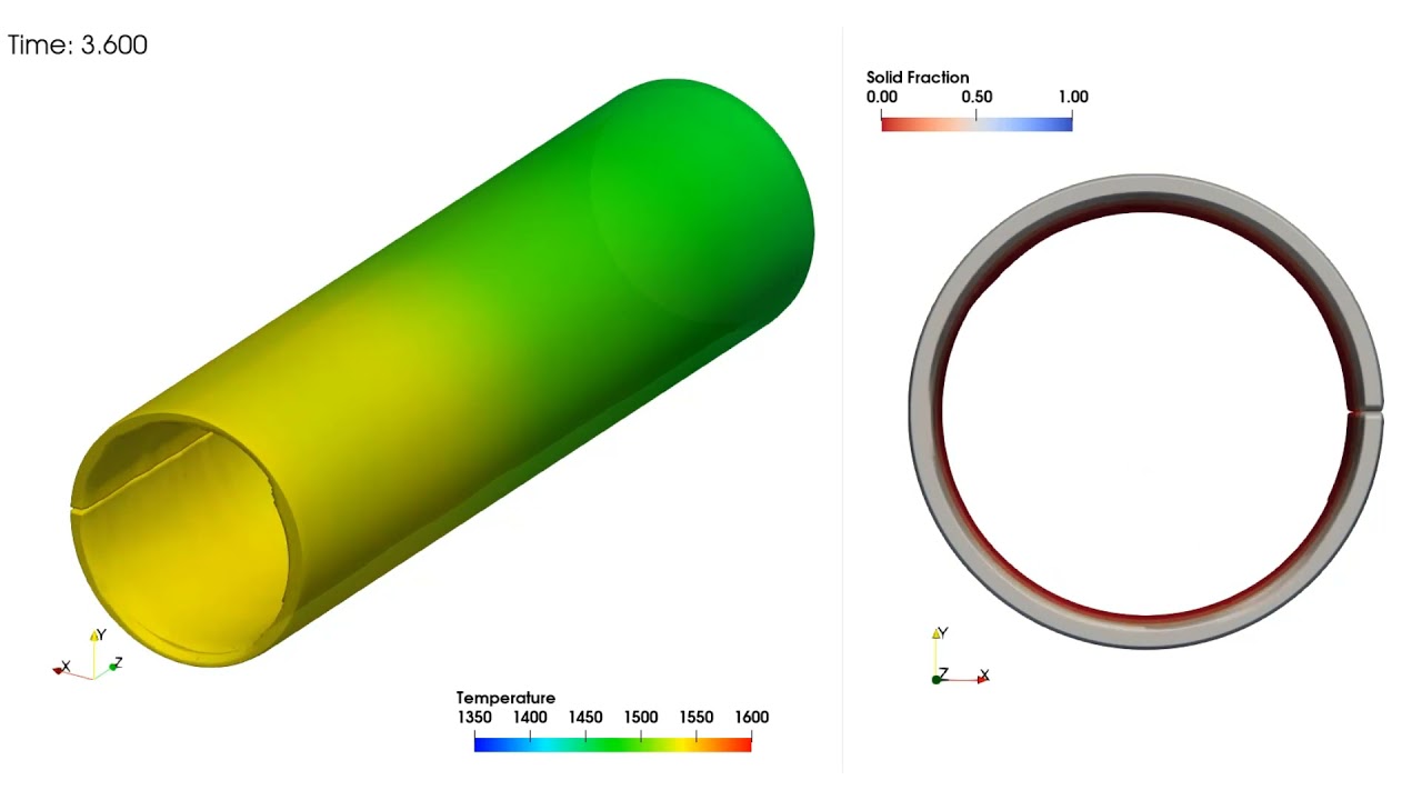 Centrifugal Casting of a Horizontal Pipe Simulation | FLOW-3D CAST