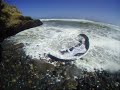 Losing your board in Punta San Carlos, Baja during High Tide.