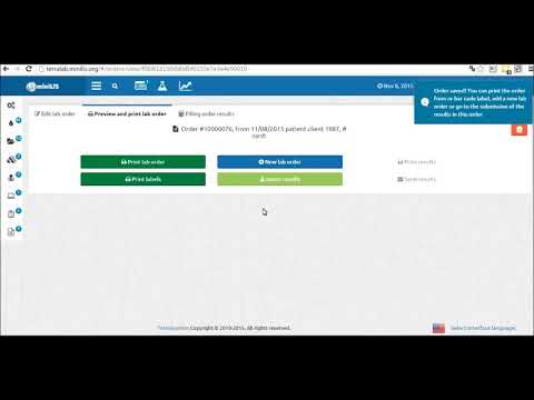 miniLIS Cloud. Registration of new orders. 