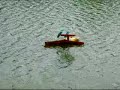 How to rescue a RC seaplane with a boat