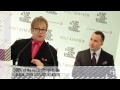sir elton john and david furnish visited our bloor street store for the official launch of our limited edition nest fragrance three-wick scented candles.