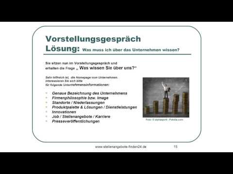 vorbereitung - Sie haben einen Vorstellungstermin und möchten sich persönlich vor Ort erfolgreich bewerben. Meistens denkt man nur an das Notwendigste. In dem 15 minütigen ...